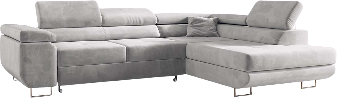 Duży narożnik o nowoczesnym wyglądzie do salonu z funkcją spania - GUSTAW szary